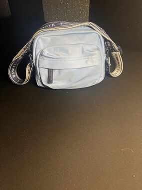 Tommy Hilfiger Powder Blue Nylon Crossbody with Branded Strap
